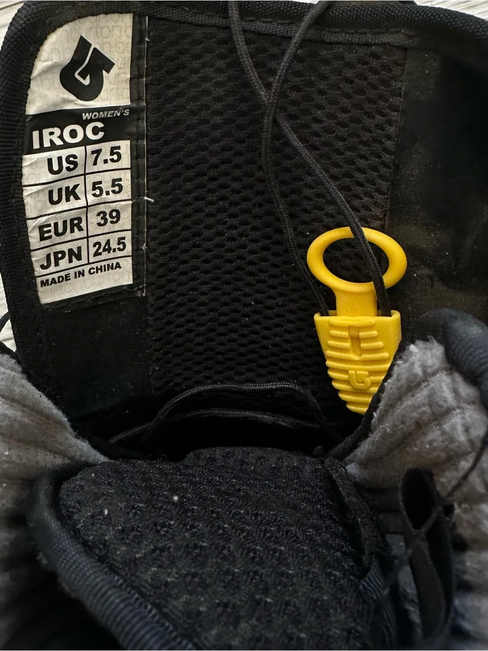 IRO Women's Black Snowboard Boot with Yellow Lace Pull